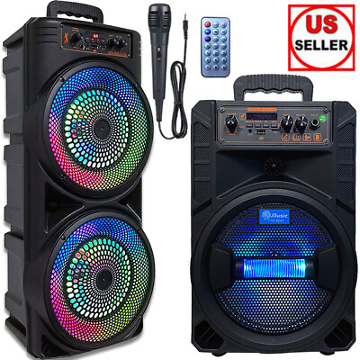 #ad 5000W Portable Bluetooth Speaker Sub woofer Heavy Bass Sound System PartyRemote $35.95