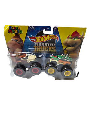 #ad New Hot Wheels Monster Trucks Demolition Doubles Bowser vs. Donkey Kong $15.99