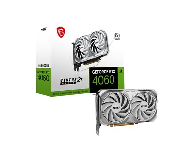 #ad Brand New MSI Ventus GeForce RTX 4060 Video Card GPU 2X WHITE 8G OC Edition $299.95
