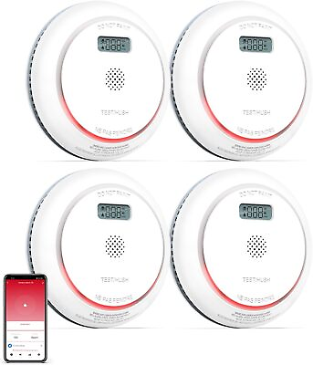 #ad SITERWELL LCD Smart Tuya WiFi Smoke Detector Carbon Monoxide Detector Comb New $175.99