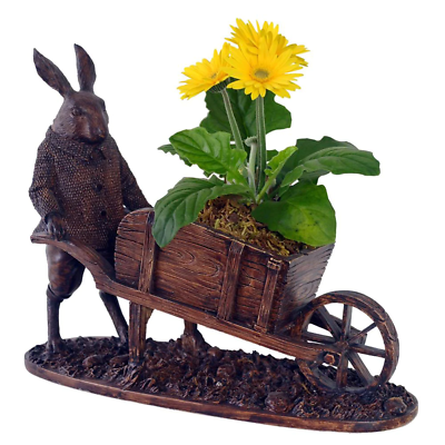 #ad Delamere Design Garden Bunny Planter Pushing a Wheelbarrow $167.00