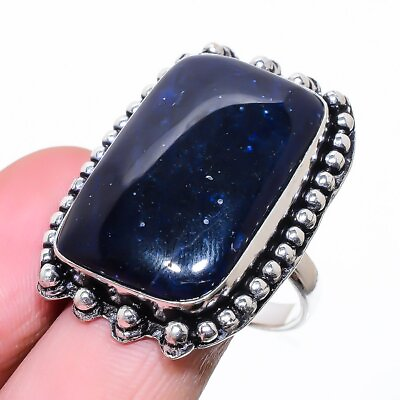 #ad Brazil Blue Onyx Gemstone 925 Sterling Silver Jewelry Designer Ring Size 10 W880 $25.48