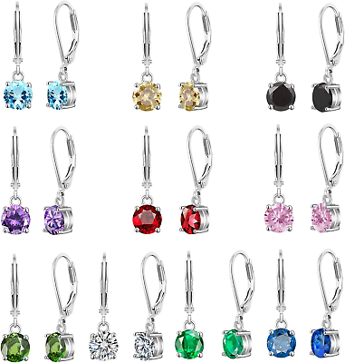#ad 10Pairs Dangle Earrings for Women Fashion Pack Flawless Cubic Zirconia Leverbac $41.99