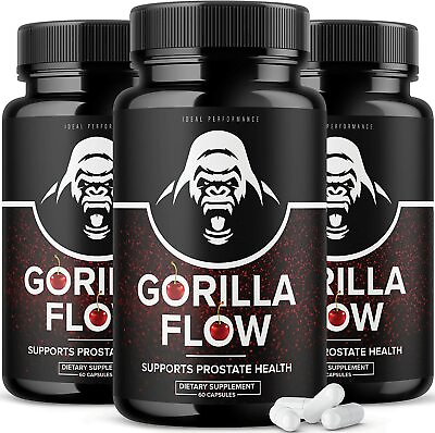 #ad Gorilla Flow Prostate Supplement 180 Capsules 3 Pack $59.95