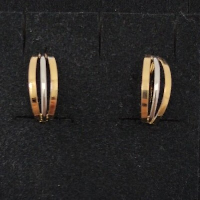 #ad Earrings Gold 18k 750 Mls. Bicolor. Ref 4352 $193.23