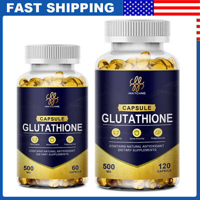#ad BEST Glutathione Whitening Pills Skin Lightening Dark Spots Remover 60 120Caps $10.99