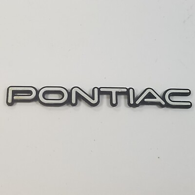 #ad Pontiac OEM White amp; Black Emblem Badge Nameplate Name Plate $14.99