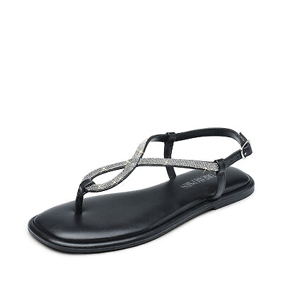 #ad Women Thong Flip Flop Sandals Ankle Strap Summer Rhinestone Casual Flat Sandals $23.99