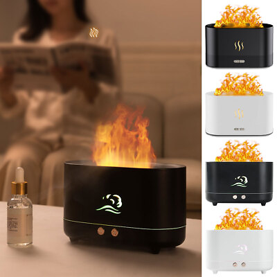 #ad 180ml 5V 2A USB Aroma Diffuser Simulation Flame Aromatherapy Humidifier Cunra $28.39