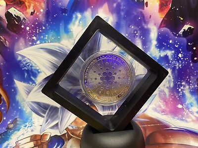#ad Cardano Ada Crypto✨Silver Plated Coin W Frame amp; Stand ✨Mint $12.85