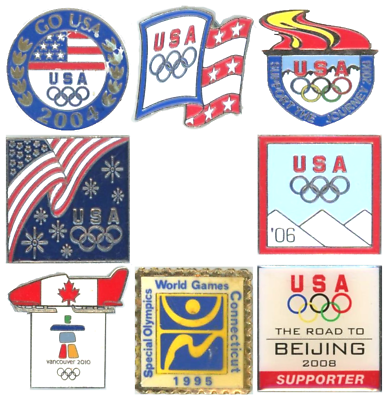 #ad Eclectic Set of 8 Olympic Pins Special Beijing 2008 Canada 2010 USA 04 6 $23.50