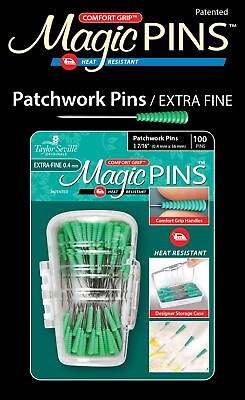 #ad Taylor Seville Magic Pins Patchwork Extra Fine Green 100 Pkg $18.34