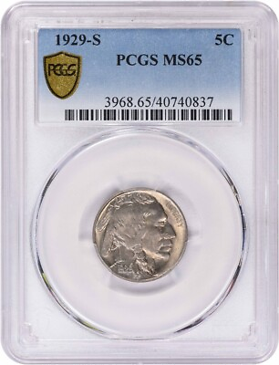 #ad 1929 S Buffalo Nickel MS65 PCGS $454.00