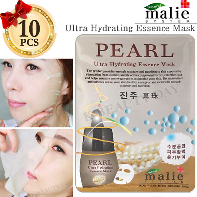 #ad Facial Mask Sheet Pearl 10pcs Ultra Hydrating Essence Moisture Mask Sheet $13.84