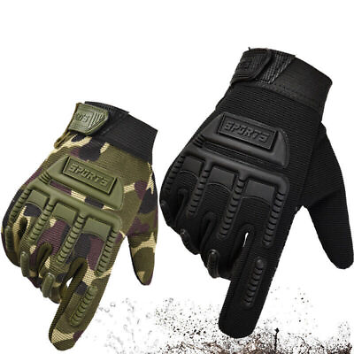 #ad 2PCS Full Finger Gloves Kids Anti slip Hard Protect Gear Riding Gloves Camou $13.18