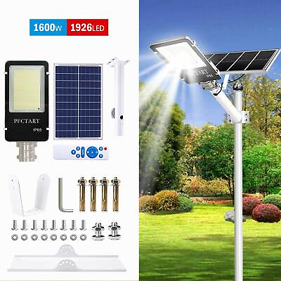 #ad #ad 1600W Commercial Solar Street Light IP67 Dusk to Dawn PIR Pole Remote Set $145.99