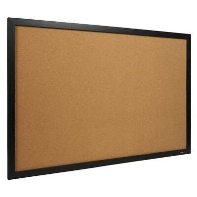 Quartet Cork Bulletin Board 24quot; x 36quot; Black Frame Mounting New Free shipping $20.96
