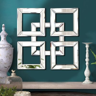 #ad Square Mirrored Wall Decor Decorative Mirror 12x12 inches Modern Fashion DIY ... $37.99
