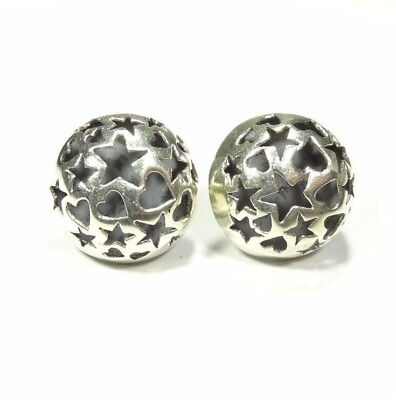 #ad STAR amp; HEARTS LOVE CUTOUT ROUND DOME STUD POST EARRINGS STERLING SILVER 925 $21.24