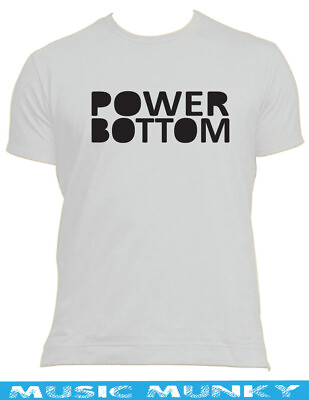 #ad SALE POWER BOTTOM unisex T shirt funny icon gay Drag race WHITE OR GREY LARGE GBP 7.50