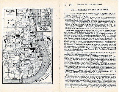 #ad 46 Cahors 1935 pt. plan ville orig. guide 6 p. place Briand St Barthélemy EUR 2.44