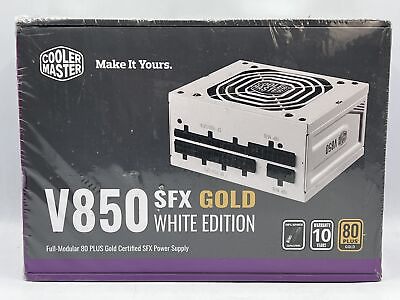 Cooler Master V850 White Edition 850W 80 Plus Gold SFX Power Supply New Sealed $118.99