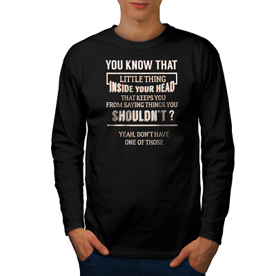 #ad Wellcoda Sarcastic Honest Mens Long Sleeve T shirt Social Graphic Design GBP 17.99