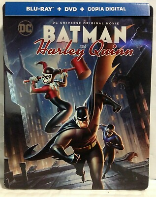 #ad Batman and Harley Quinn Steelbook Blu Ray DVD 2018 New Spanish Cover Art $19.90