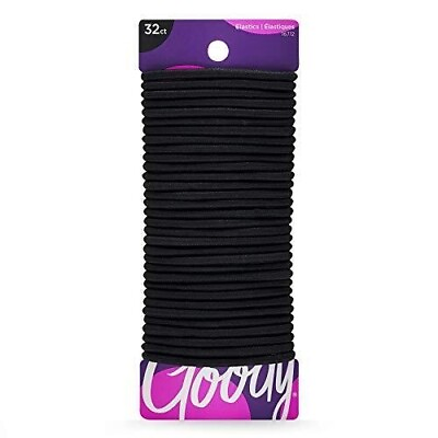 #ad Goody Hair Women#x27;s Braided Hair Elastics Black 4mm for Medium Hair 32 Count P... $6.94