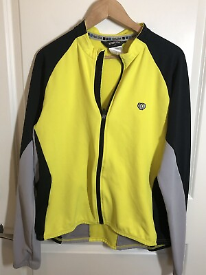 #ad Pearl Izumi Mens XL Yellow Bike Jacket Back Pockets Poly Blend Cycle Sports $24.90