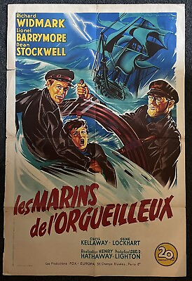 #ad DOWN TO THE SEA IN SHIPS French Half Grande POSTER Richard Widmark 1949 20th Fox $250.00