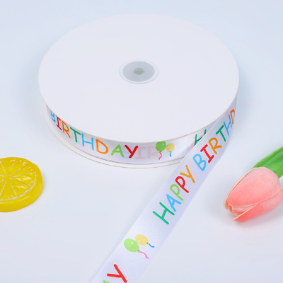 #ad 500 Yards Happy Birthday Ribbon Roll Cake Box Wrapping Craft DIY Party Ribbons $467.88