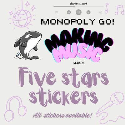 #ad Monopoly Go CHEAP 5🌟 Stickers On Your Choice EVERYTHING AVAILABLE READ DES $3.99