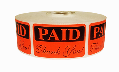 #ad Paid Thank You Sticker 1.25quot;x2quot; Self Adhesive Merchandise Labels 1000 Pack $12.79