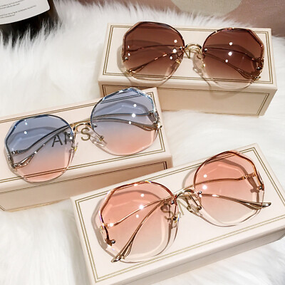 #ad Ladies Women Designer Polarized Sunglasses Driving Eyewear UV400 Lens Rimless ↷ $4.94