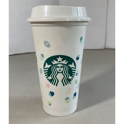 #ad Starbucks Reusable Plastic Cup with Lid Easter Eggs Collection Coffee Mug $14.00