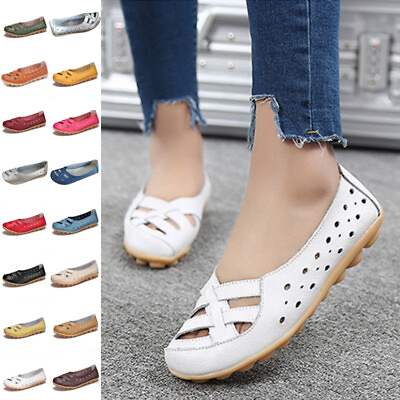 #ad Women Flats Flat Loafers Ladies Slip On Driving Lightweight Moccasins Round Toe $27.19