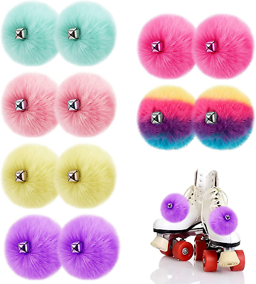 #ad 12 Pack Roller Skate Pom Poms with Bells: Tie On Faux Rabbit Fur Balls 3.1quot; 6 $26.99