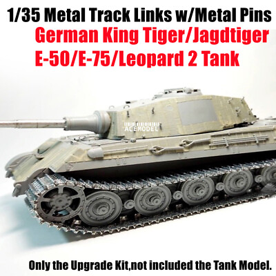 #ad 1 35 King Tiger Jagdtiger E 50 E 75 Leopard 2 Tank Metal Track LinksMetal Pins $53.95