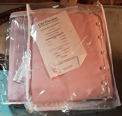 #ad New Pair of RARE Pearl Embellished Lined Pink Salmon Curtain Panel Set 52x84quot; $156.00