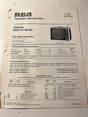 #ad RCA Television Service Data File 1969 No. T9 S1 $9.00