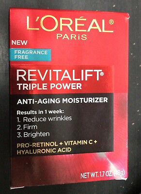 #ad L#x27;Oreal Revitalift Triple Power Anti Aging Moisturizer Fragrance Free 1.7oz F4 $20.00
