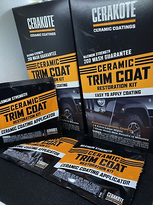 #ad Cerakote Ceramic Coating Trim Coat Kit 2 XL Wipes RESTORES amp; PROTECTS PLASTIC $12.43