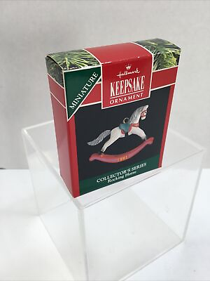 #ad Hallmark Keepsake Miniature Ornament Rocking Horse 4th In Collectors Series 1991 $10.00