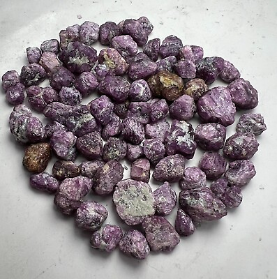 #ad 372.50 Cts Well Terminated Purple Spinel Crystals Rough Lot From Pakistan $19.99