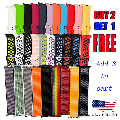 #ad #ad Nylon Silicone Sport Band Strap for Apple Watch Series 9 8 7 6 5 4 32 SE 38 49mm $3.94