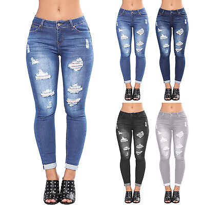 #ad Women Fashion Straight Tube Slim Buttocks Jeans Denim Pants for Women Party $29.52