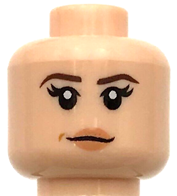 #ad Lego New Minifigure Head Dual Sided Female Peach Lips Brown Eyebrows Beauty Part $2.99