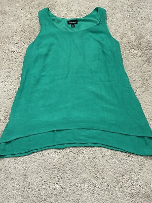 #ad B Design Womens Shirt Size Large Green Lined Lightweight Flowy Classic $12.99