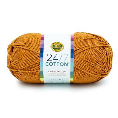 #ad Lion Brand Yarn 1 Skein 24 7 Cotton® Yarn Amber $7.11